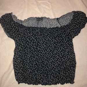 Woman’s off the shoulder crop top